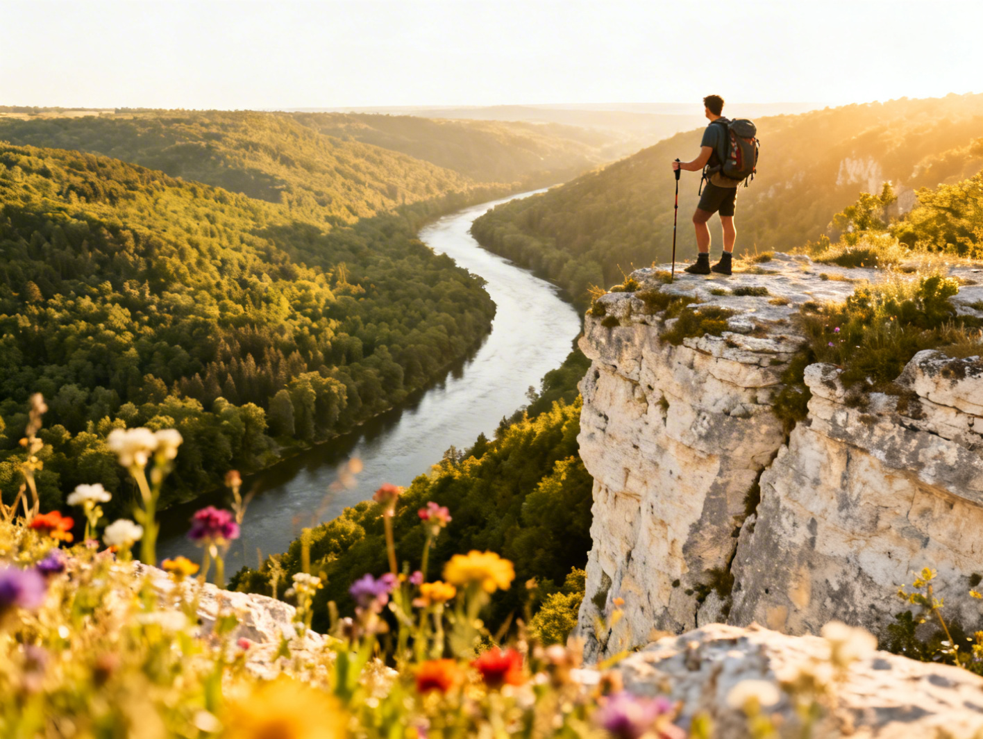 Sentier de randonnée à travers la forêt de Chailluz près de Besançon