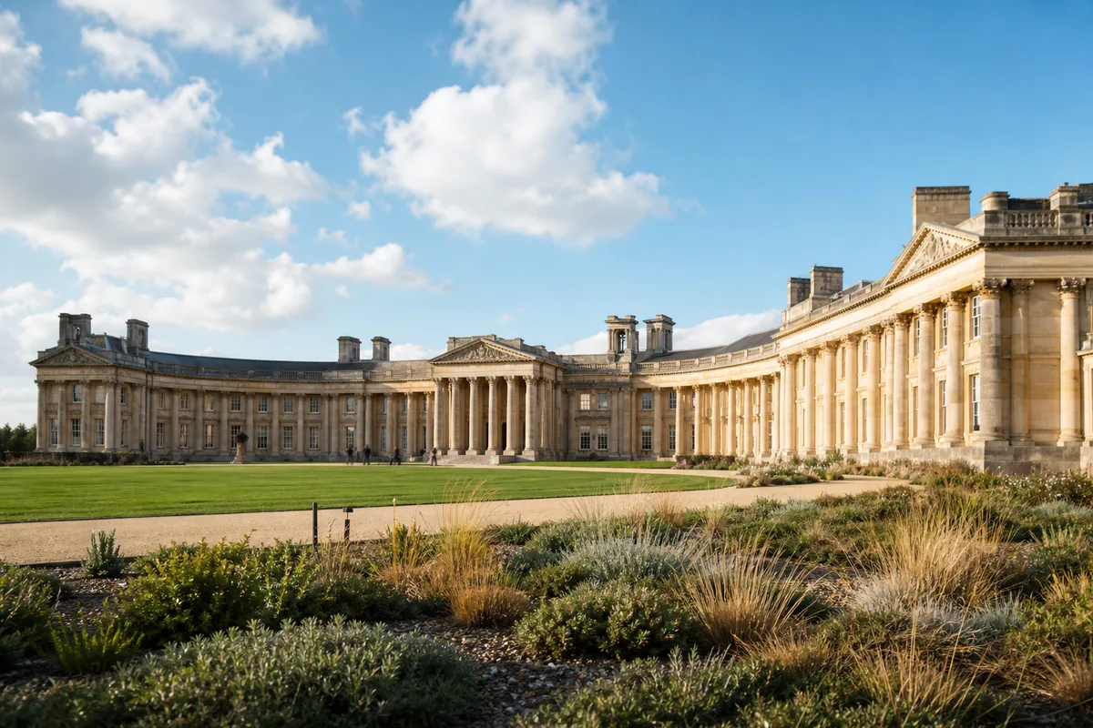 Cour intérieure en demi-cercle de la Saline royale d’Arc-et-Senans